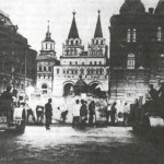 Improving the roads of Moscow was part of the Soviet drive towards modernising the capital - here Tverskaya Street gets a new surface in the late twenties.