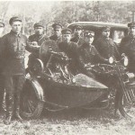 A tough-looking group of Moscow detectives, clearly ready for trouble if the heavy machine gun is anything to go by.